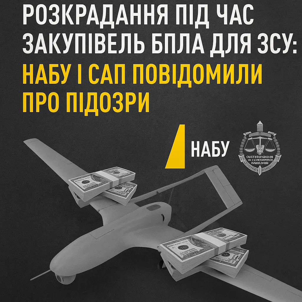 Розкрадання під час закупівель дронів для ЗСУ: НАБУ і САП викрили посадовців Держспецзв’язку та підприємців