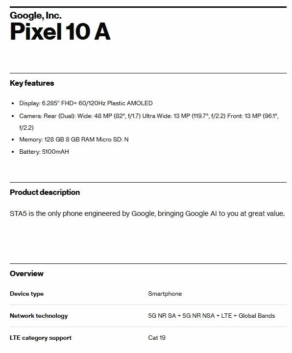 Ранній витік характеристик Google Pixel 10a: інсайдери говорять про майже повну спадковість Ранній витік характеристик Google Pixel 10a: інсайдери говорять про майже повну спадковість