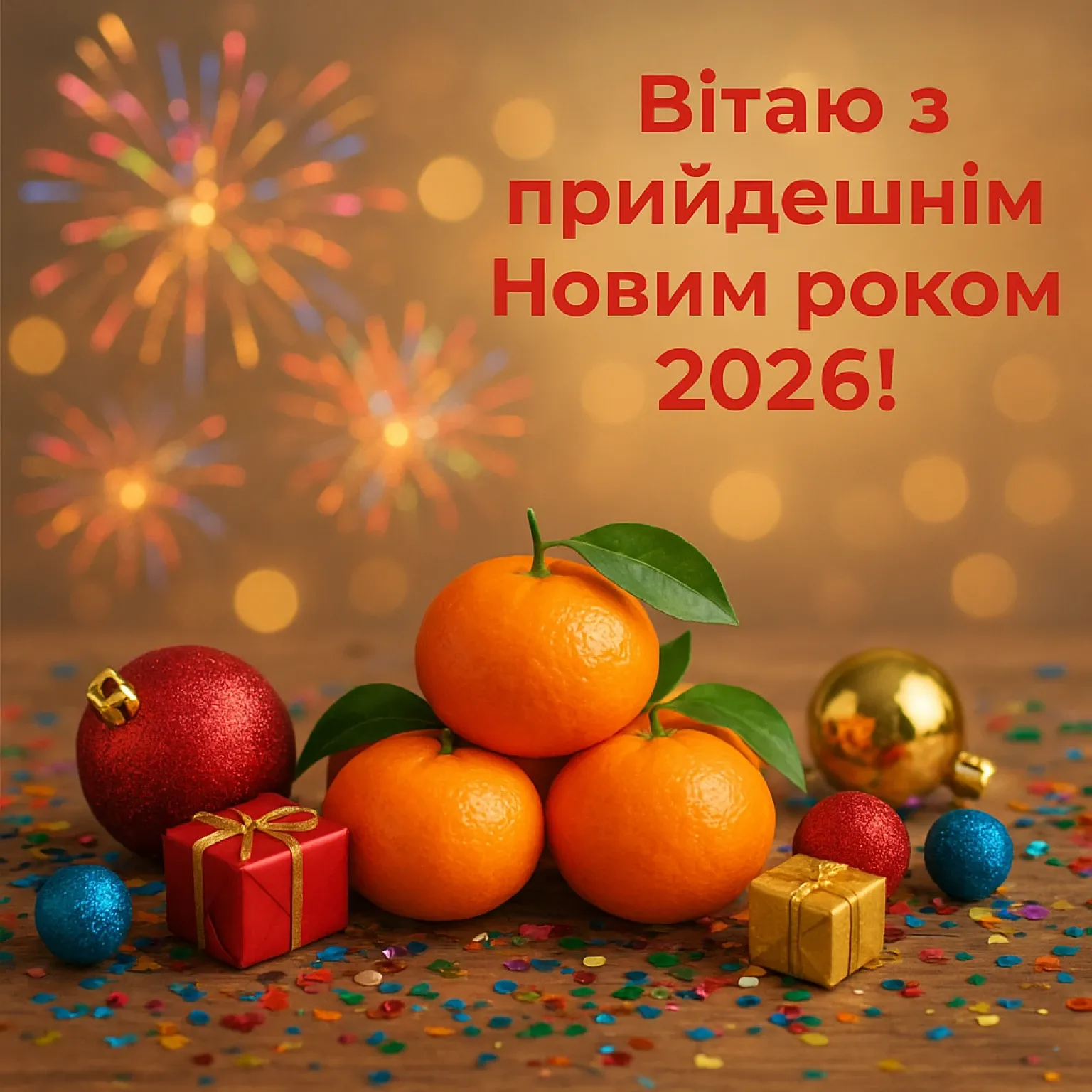 Привітання з прийдешнім новим роком 2026: коли попереду лише світлі думки Привітання з прийдешнім новим роком 2026: коли попереду лише світлі думки