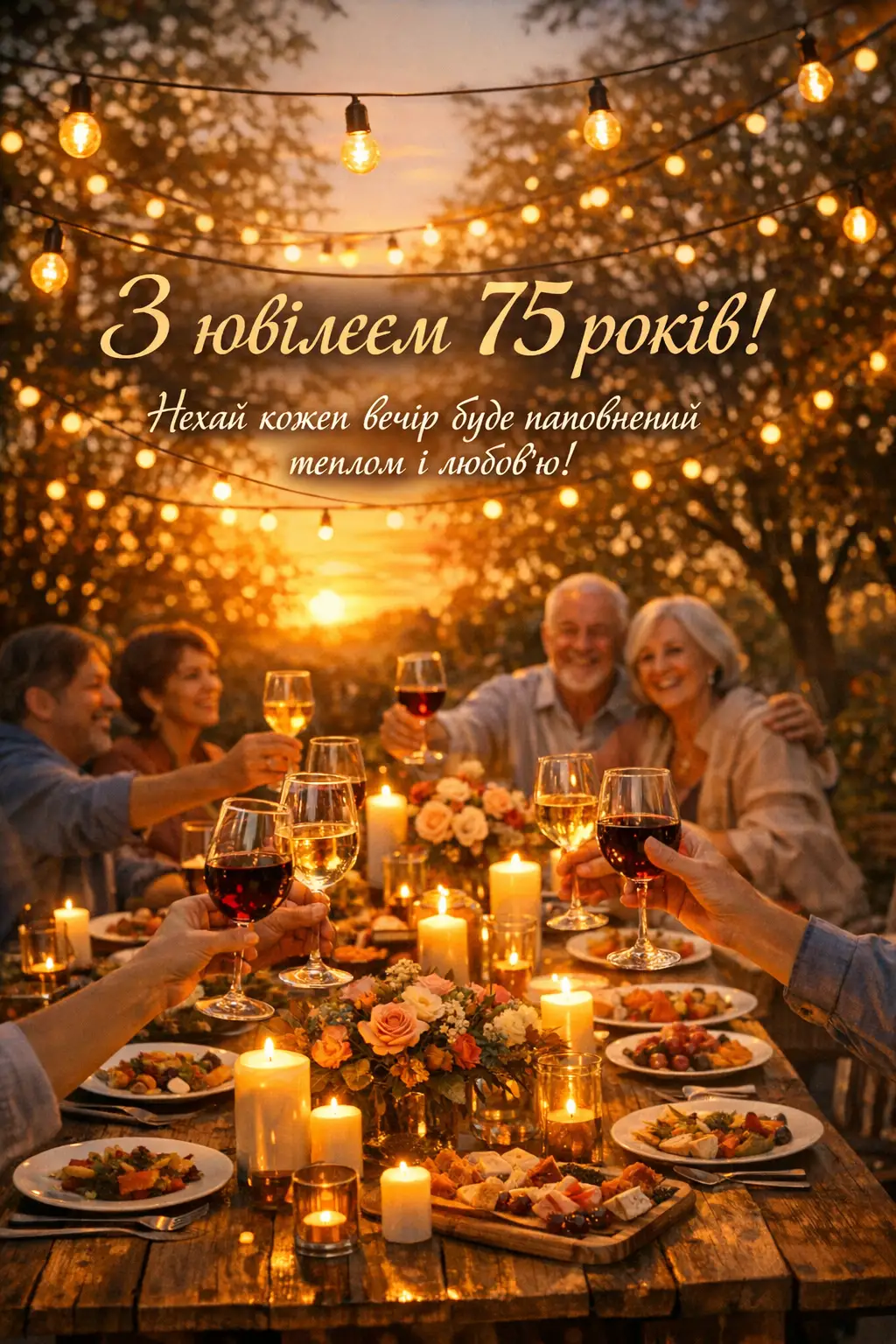 Привітання з ювілеєм на 75 років для жінки