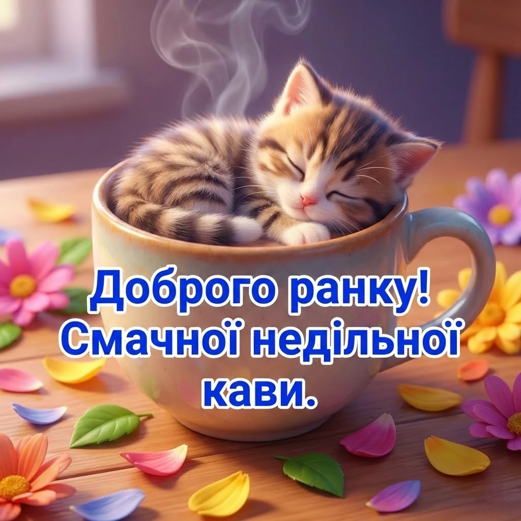Доброго недільного ранку : найкращі картинки та душевні листівки для гарного настрою