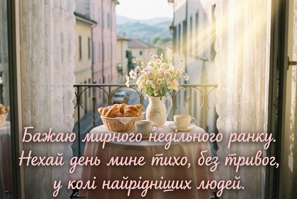 Доброго недільного ранку : найкращі картинки та душевні листівки для гарного настрою
