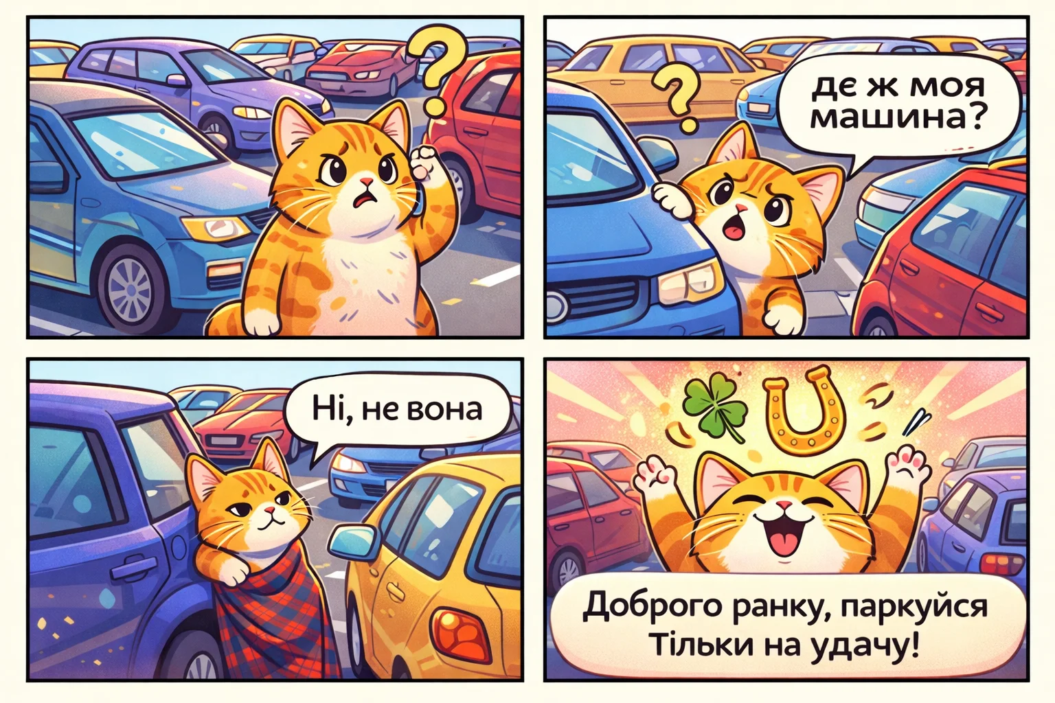 Доброго ранку, котику: автомобільний гумор у кумедних листівках для гарного настрою