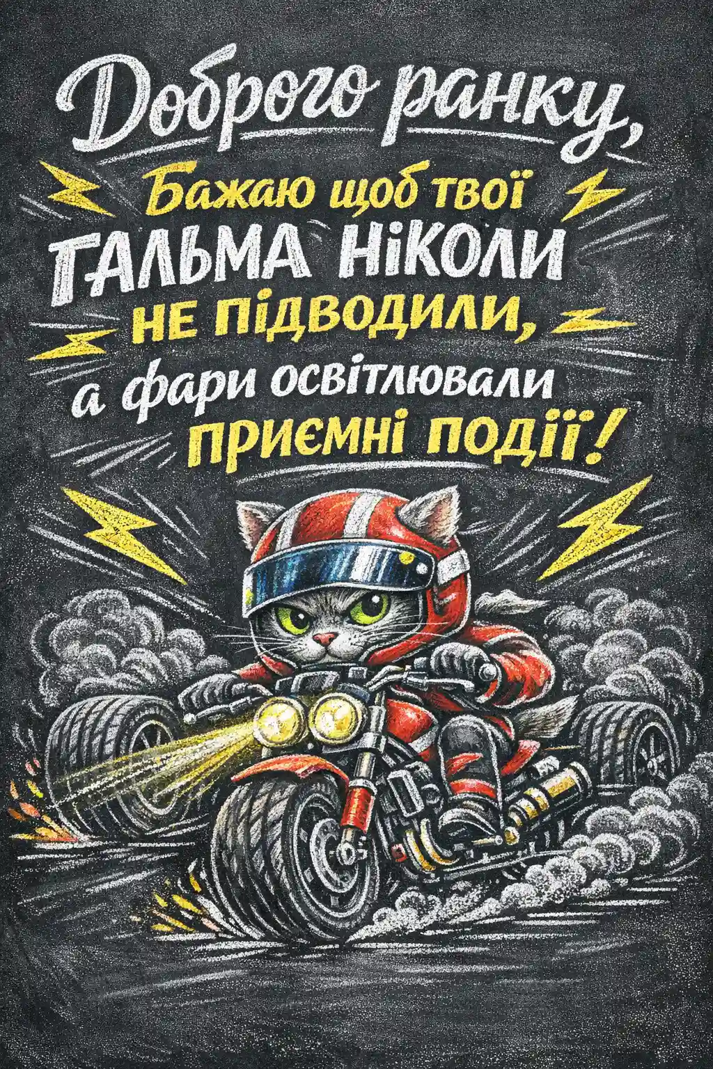 Доброго ранку, котику: автомобільний гумор у кумедних листівках для гарного настрою