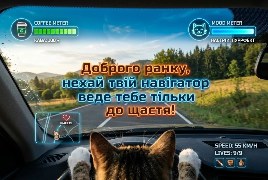 Доброго ранку, котику: автомобільний гумор у кумедних листівках для гарного настрою
