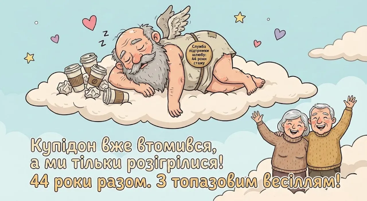 Привітання на 44 роки весілля