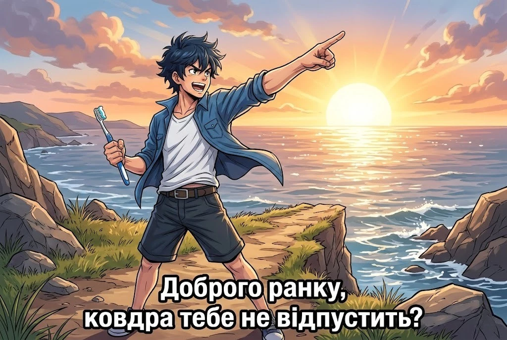 Доброго ранку : сучасний гумор та позитивні листівки для людей, які цінують щирість