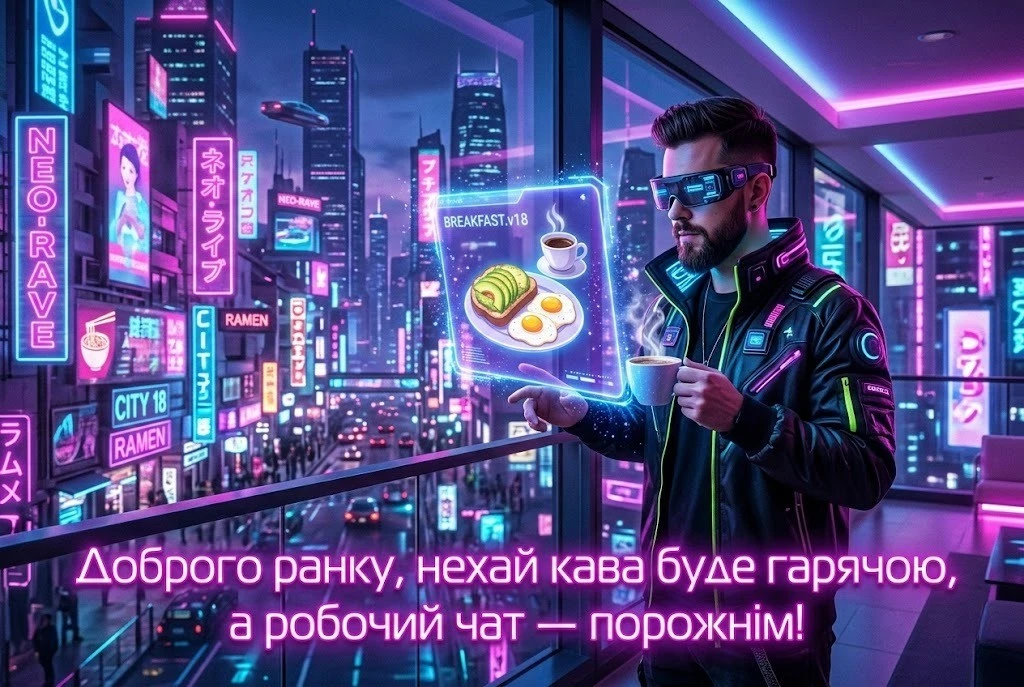 Доброго ранку : сучасний гумор та позитивні листівки для людей, які цінують щирість
