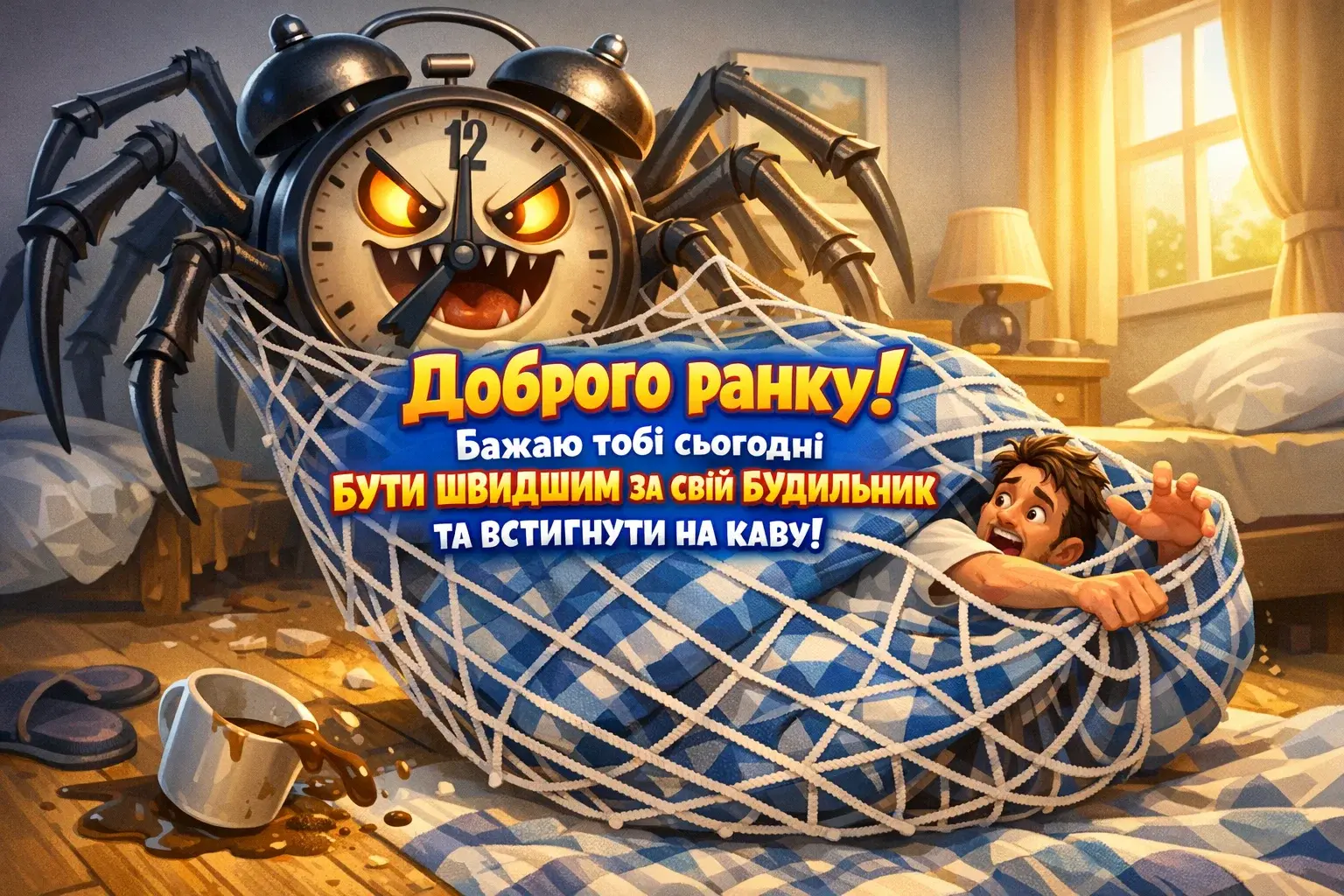 Доброго ранку, коханий чоловік: сучасний гумор у прикольних листівках для гарного настрою