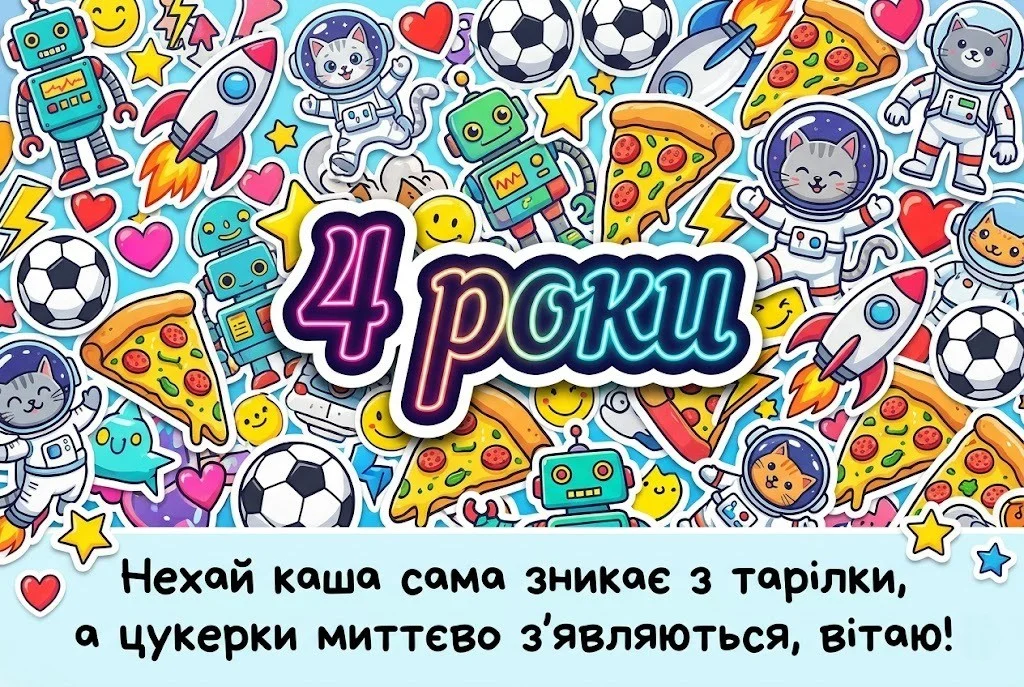 Привітання з днем народження хлопчику на 4 роки: вірші, проза та картинки
