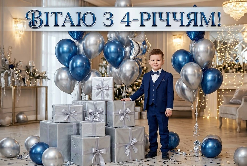 Привітання з днем народження хлопчику на 4 роки: вірші, проза та картинки