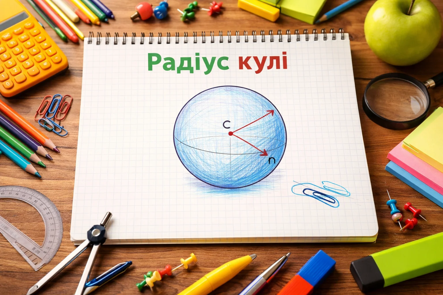 Як знайти радіус кулі через різні геометричні параметри