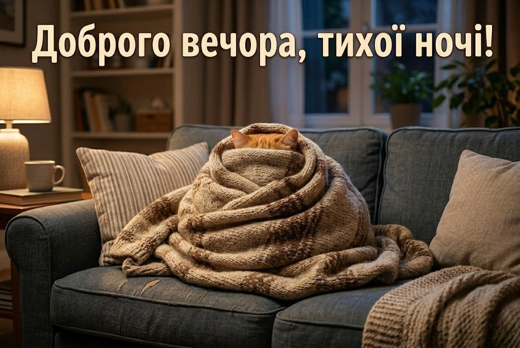 Доброго вечора та спокійної ночі: сучасні картинки та душевні листівки для затишного відпочинку
