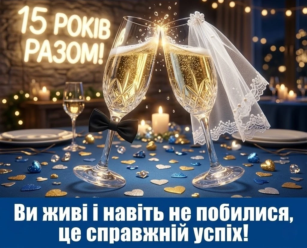 Привітання на кришталеве весілля 15 років: найкращі побажання у віршах та прозі