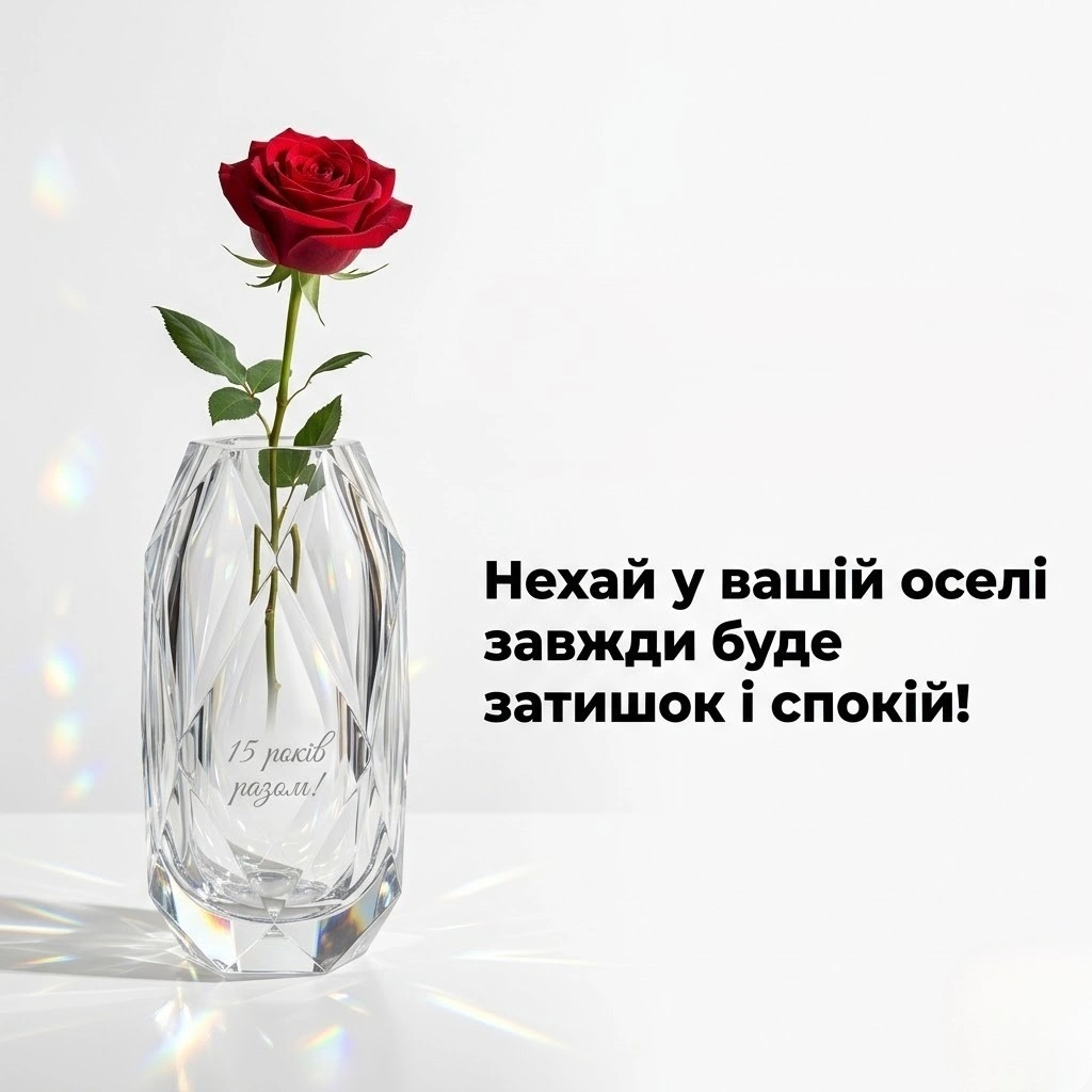 Привітання на кришталеве весілля 15 років: найкращі побажання у віршах та прозі