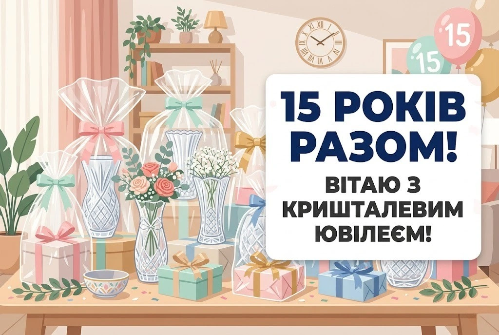 Привітання на кришталеве весілля 15 років: найкращі побажання у віршах та прозі