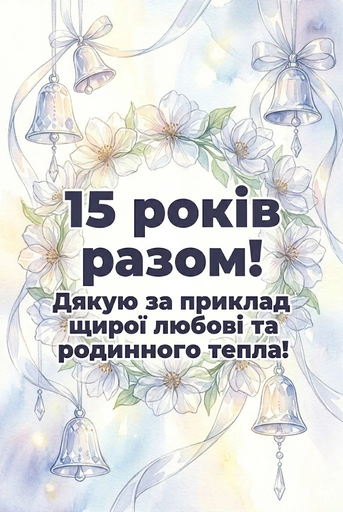 Привітання на кришталеве весілля 15 років: найкращі побажання у віршах та прозі