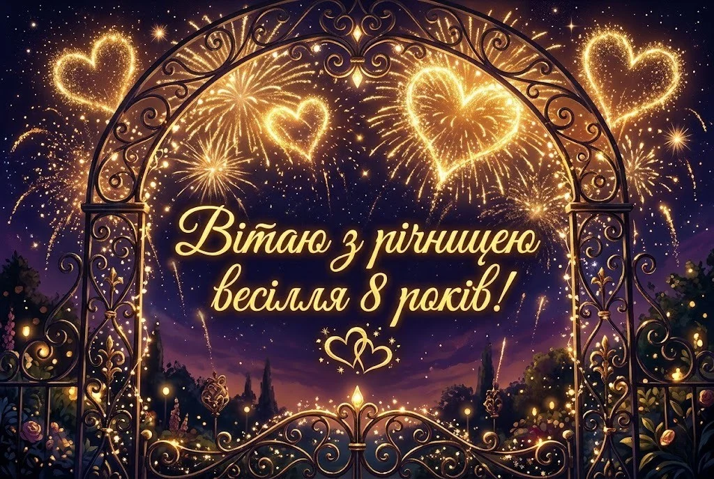 8 років весілля: найтепліші привітання та щирі побажання