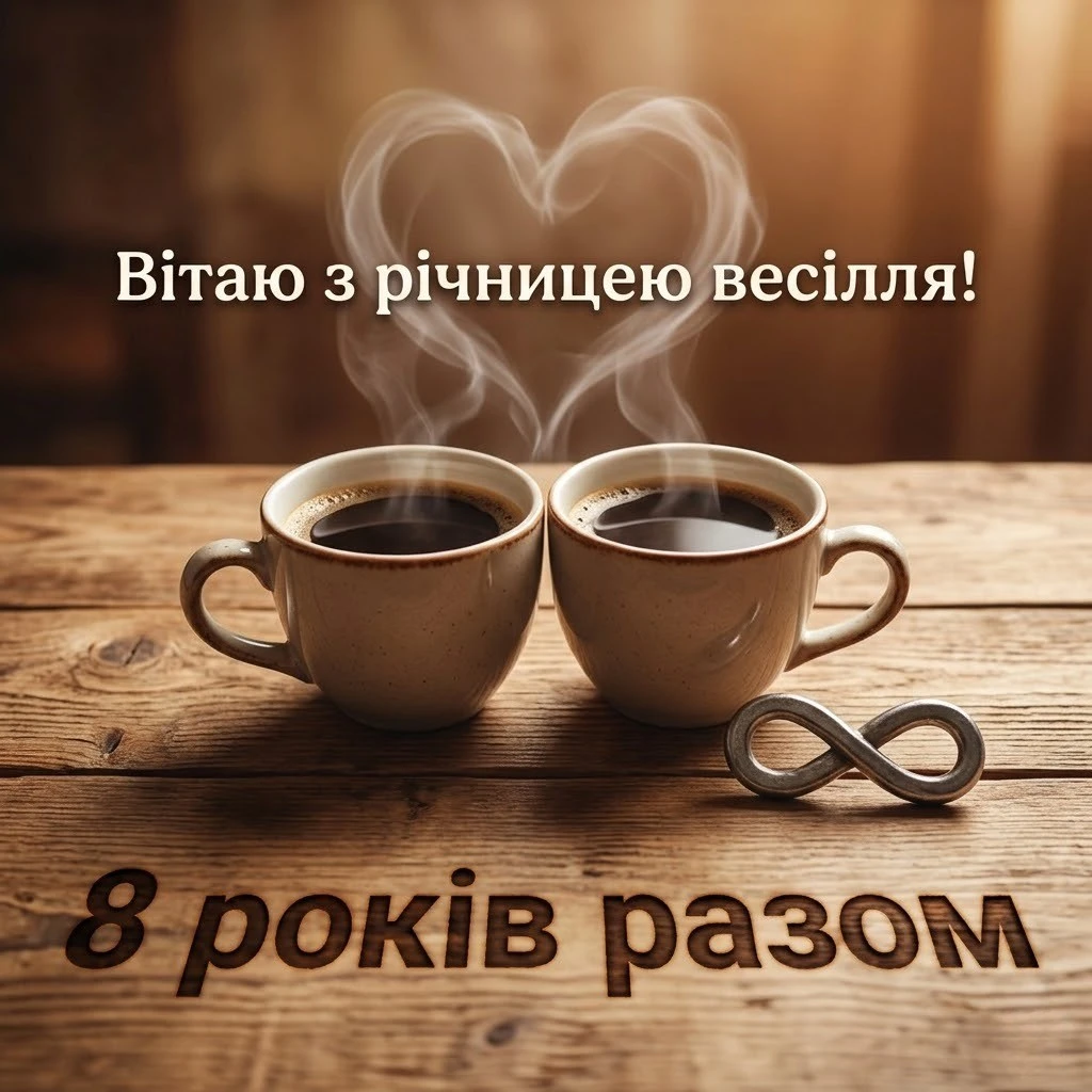 8 років весілля: найтепліші привітання та щирі побажання
