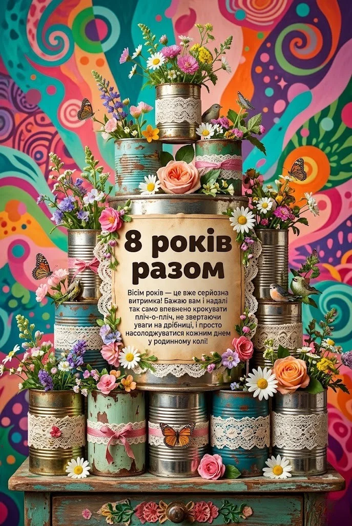 8 років весілля: найтепліші привітання та щирі побажання