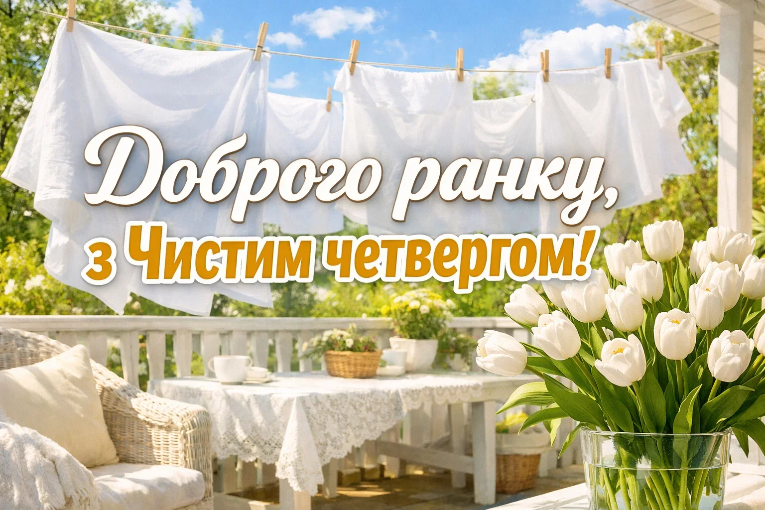 Доброго ранку, з Чистим четвергом: душевні вітання та гарні картинки для очищення душі й оселі