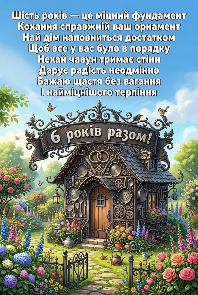 Привітання з 6 річницею весілля: найкращі побажання у віршах та прозі