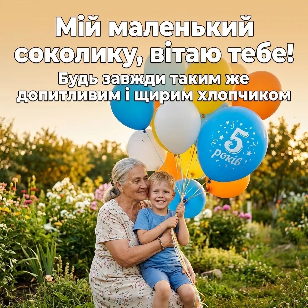 Найкращі побажання для онука на 5 років від бабусі: від серця до серця