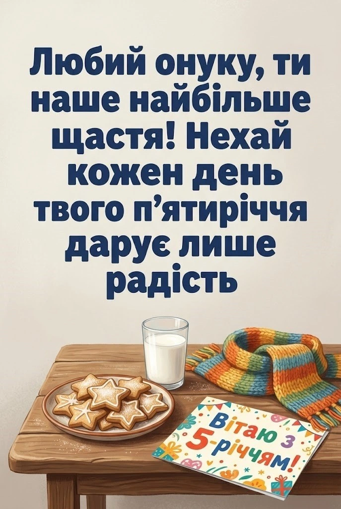 Найкращі побажання для онука на 5 років від бабусі: від серця до серця