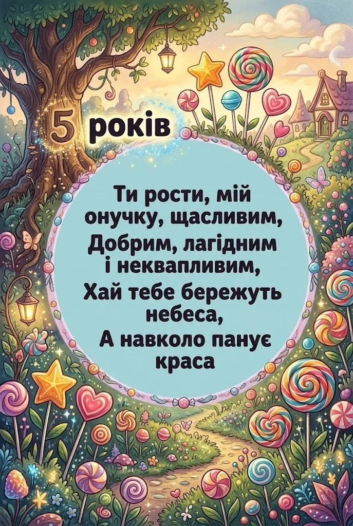 Найкращі побажання для онука на 5 років від бабусі: від серця до серця