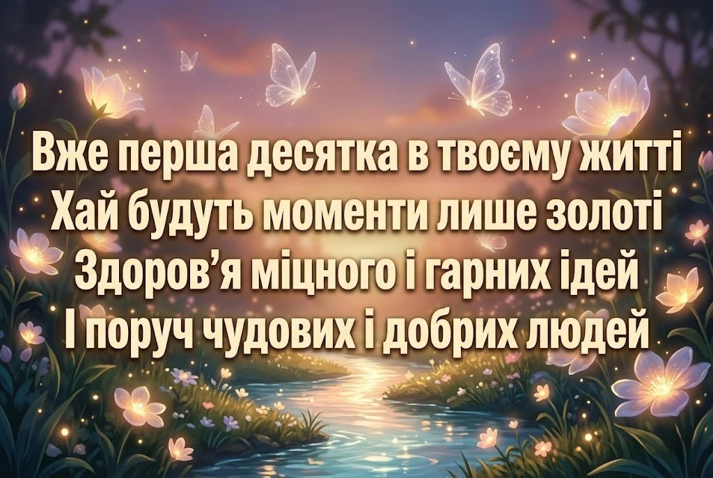 Привітання з днем народження дівчинці на 10 років від батьків, рідних та друзів
