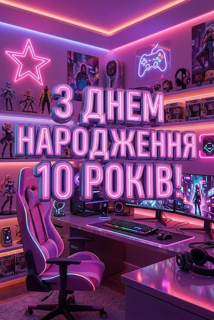 Привітання з днем народження дівчинці на 10 років від батьків, рідних та друзів