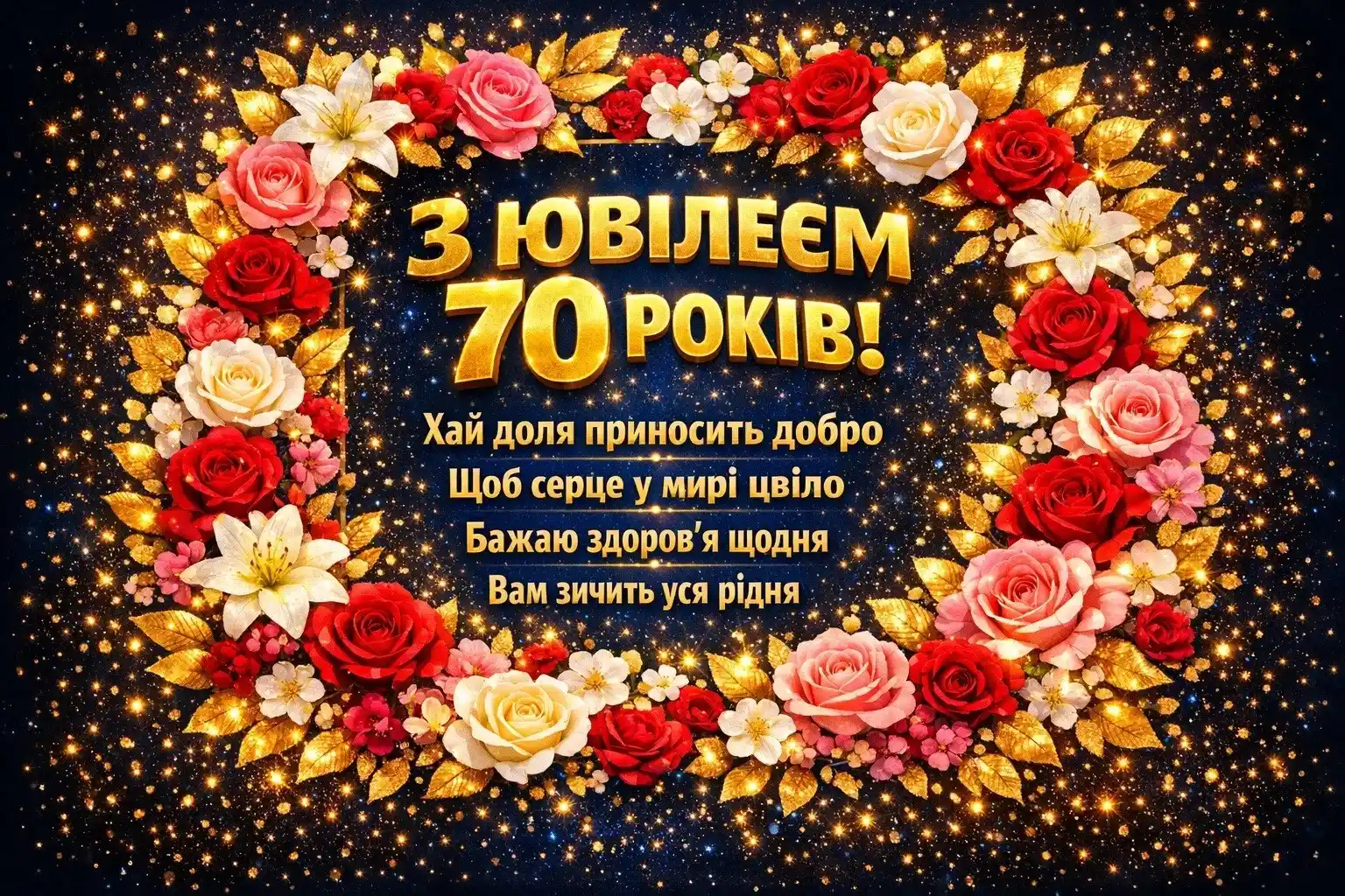 Красиві привітання для жінки з нагоди 70-річчя: вдячність за мудрість