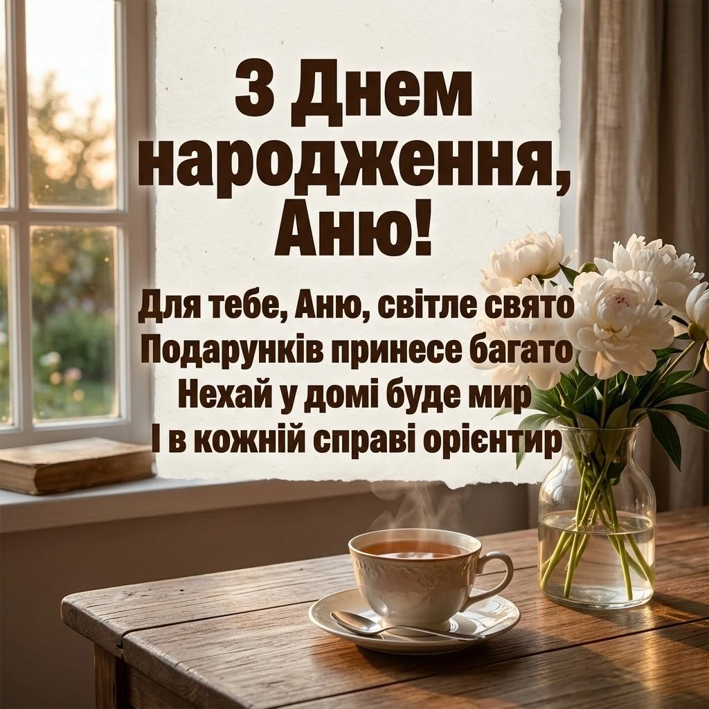 Найкращі привітання з днем народження для Ані: вірші, проза та листівки