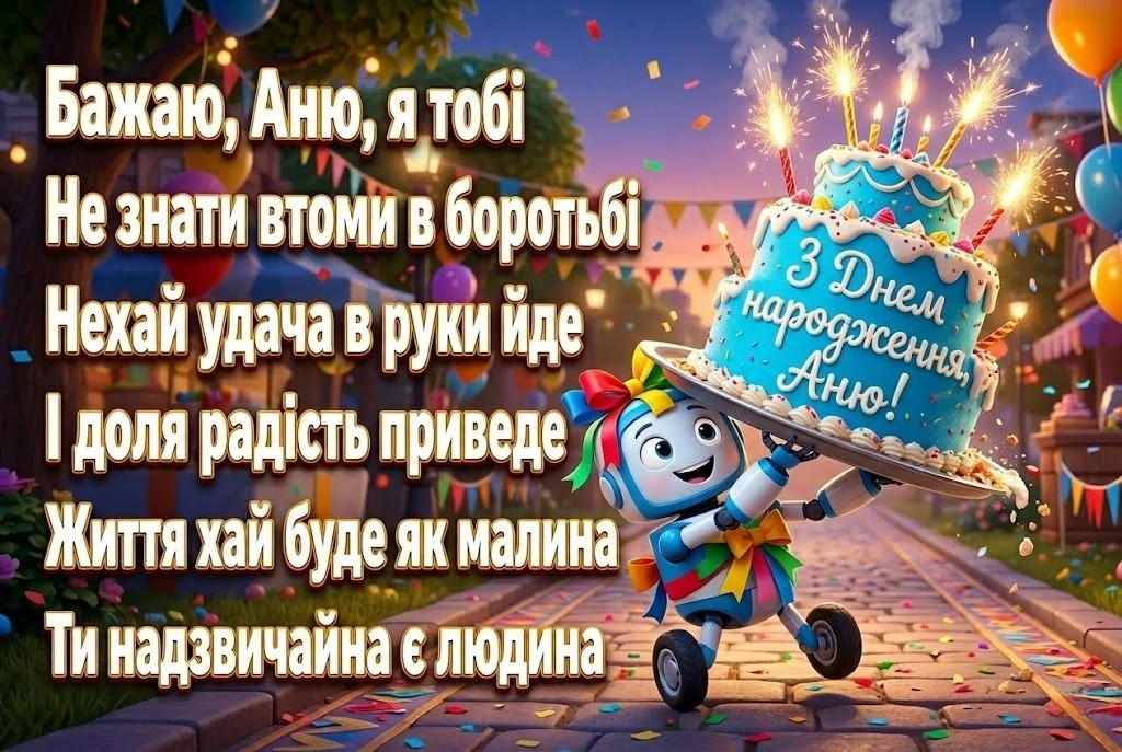Найкращі привітання з днем народження для Ані: вірші, проза та листівки