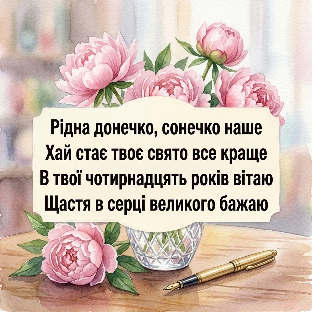 Найкращі привітання з днем народження для донечки на 14 років: проза та вірші
