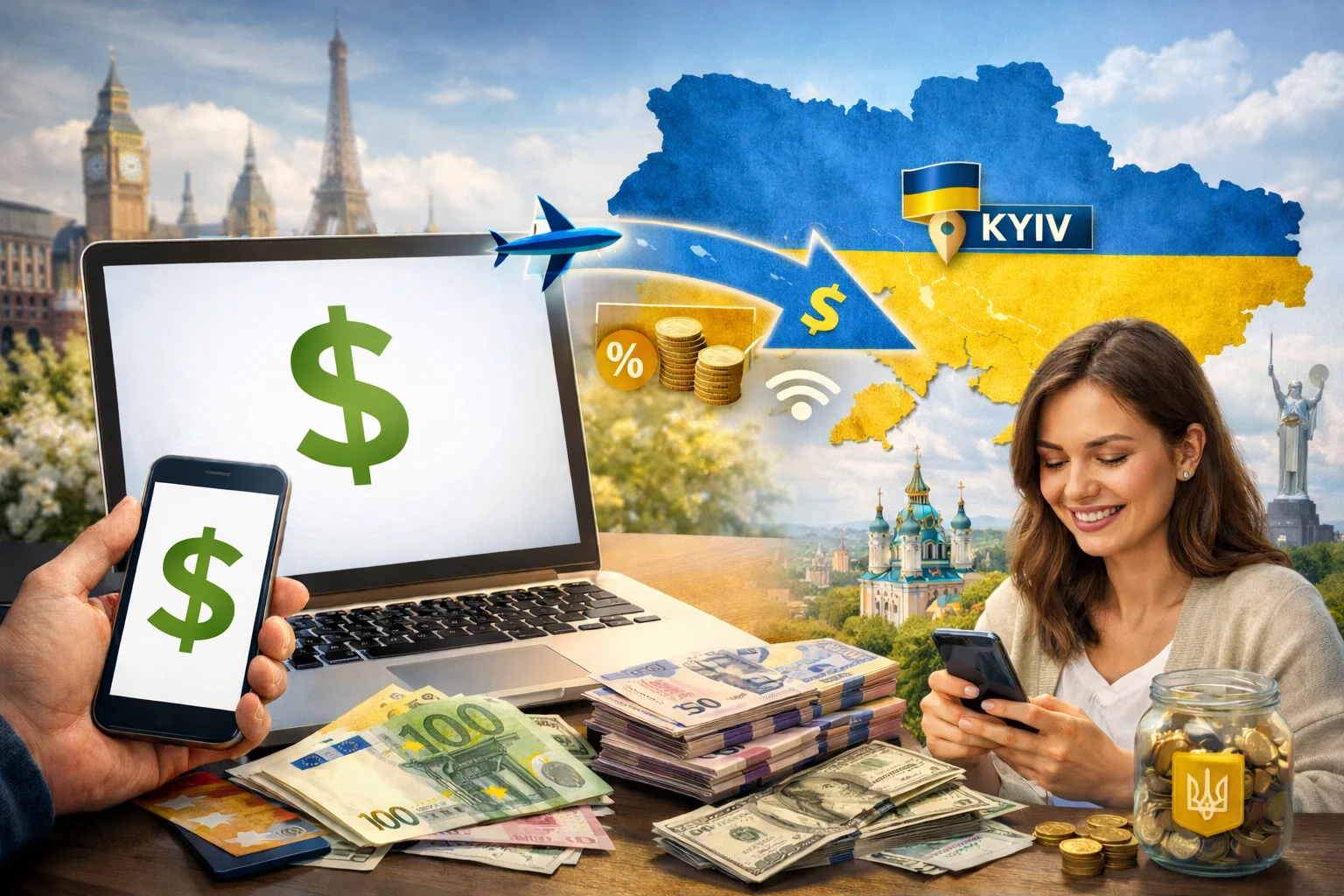 Як з-за кордону перевести гроші в Україну максимально вигідно