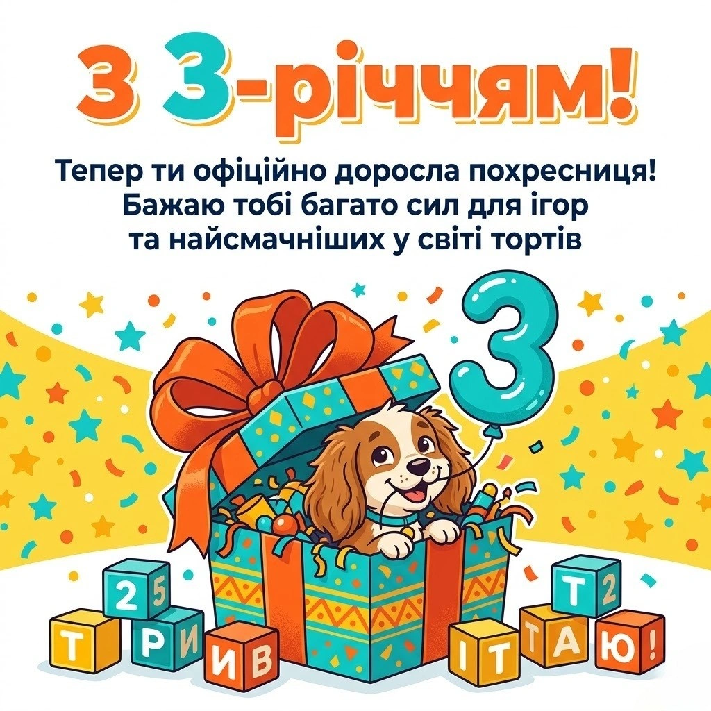 Привітання з днем народження для похресниці на 3 роки: найкращі побажання