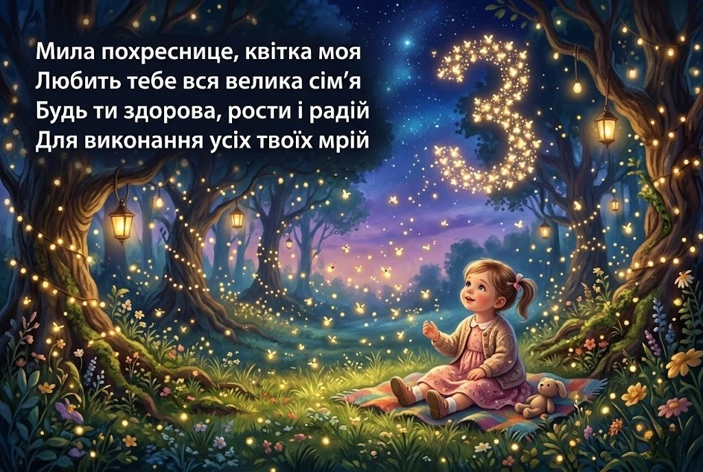 Привітання з днем народження для похресниці на 3 роки: найкращі побажання