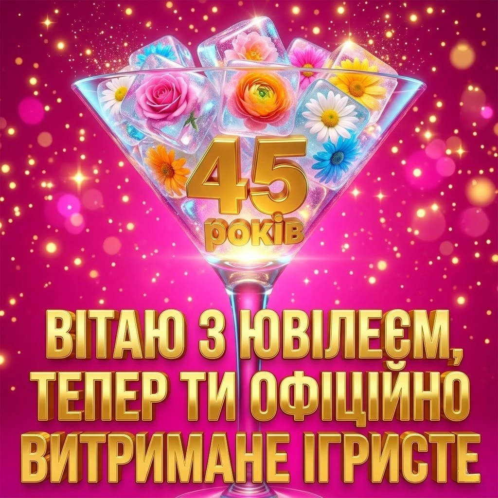 Прикольні привітання на 45 річний ювілей жінці: енергія, драйв та шарм