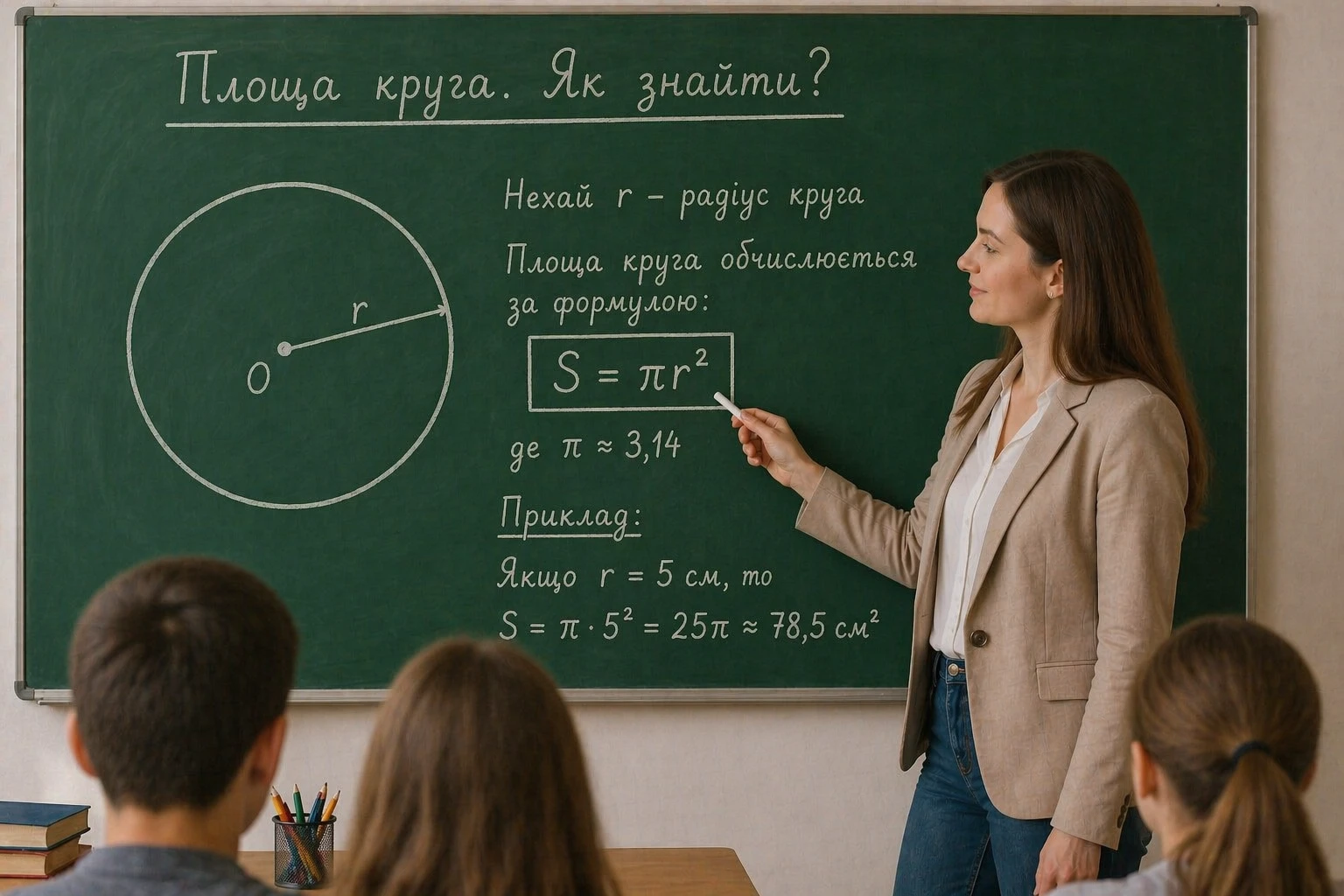 Прості формули, як знайти площу круга