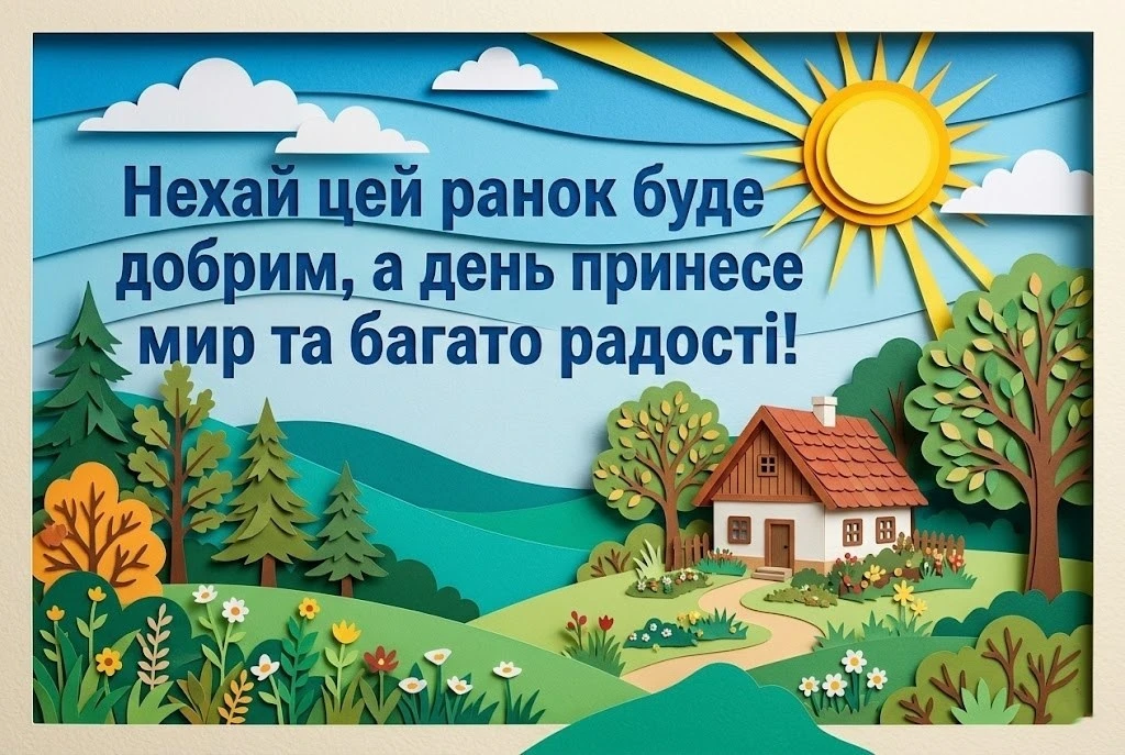 Доброго ранку і мирного дня: найкращі листівки та щирі побажання для душевного настрою