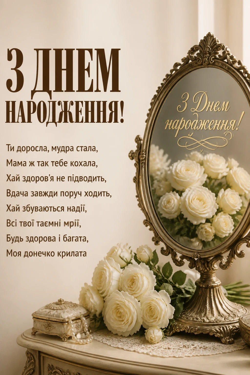 привітання з днем народження для дорослої дочки від мами