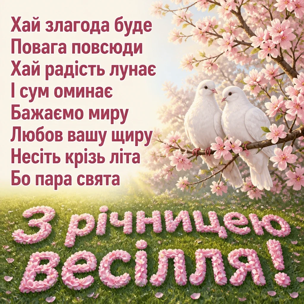 річниця весілля привітання