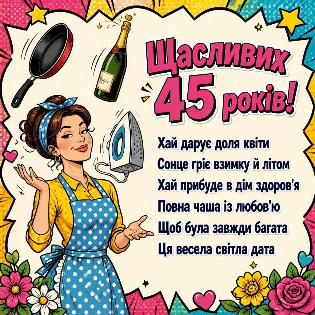 45 річчям привітання з днем народження 45 років жінці прикольні