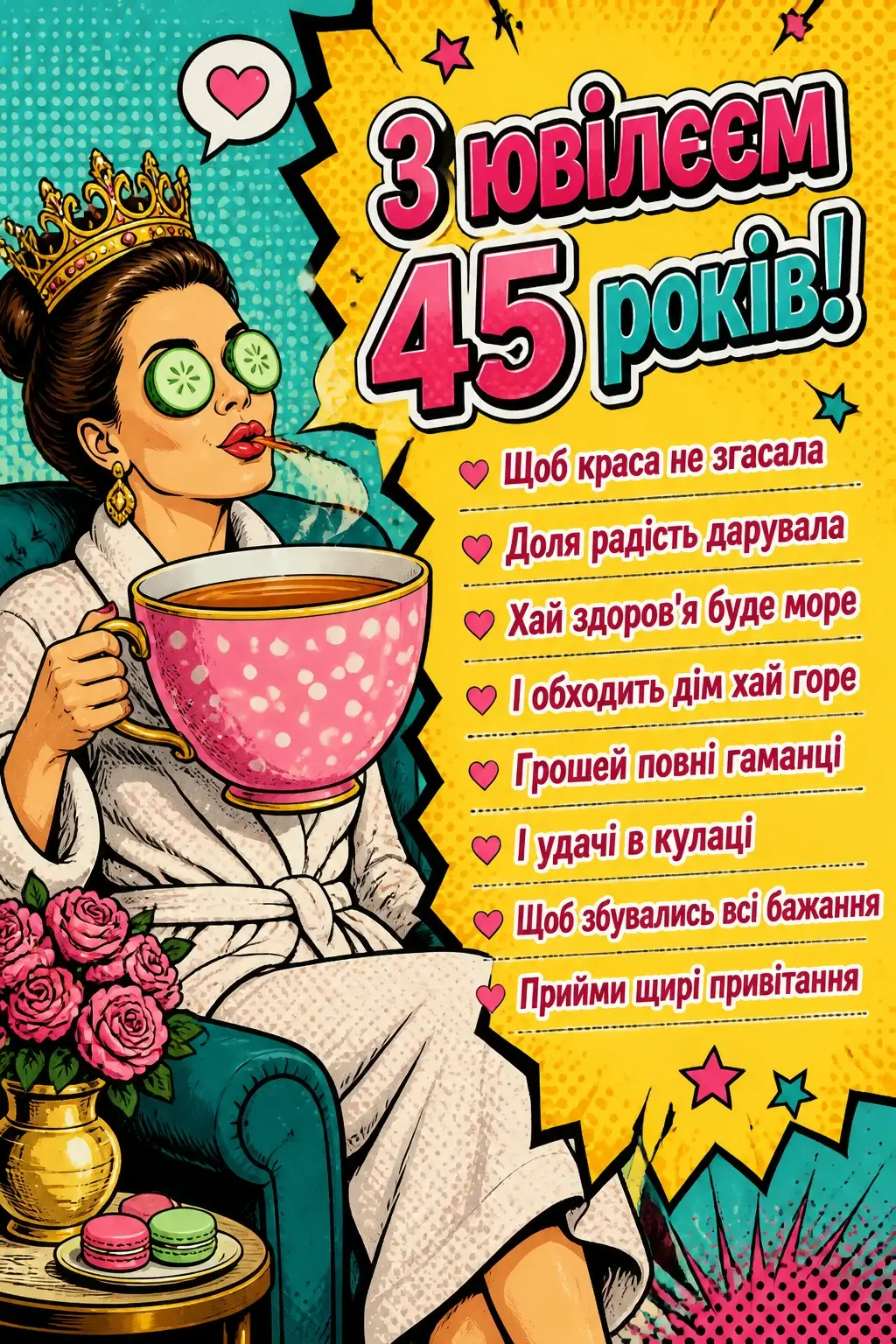 45 річчям привітання з днем народження 45 років жінці прикольні