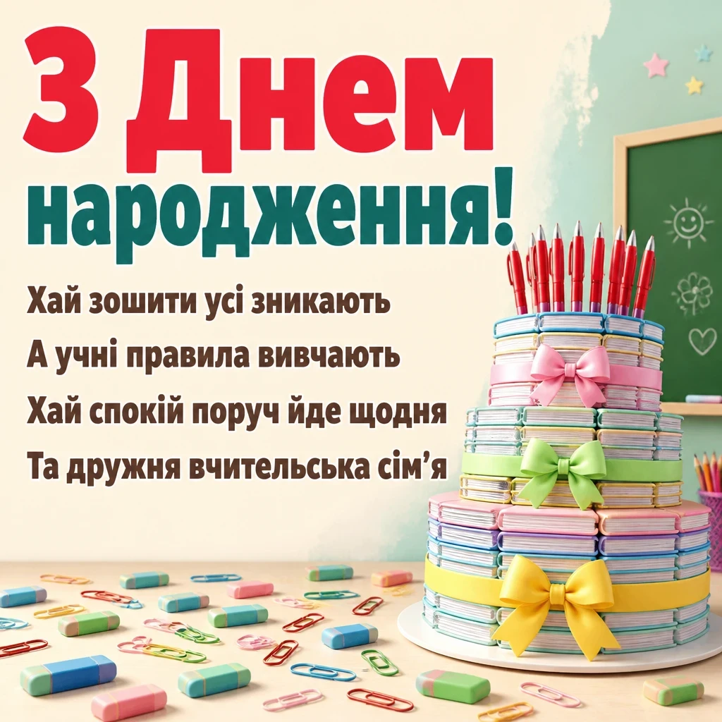вчительці привітання з днем народження класного керівника