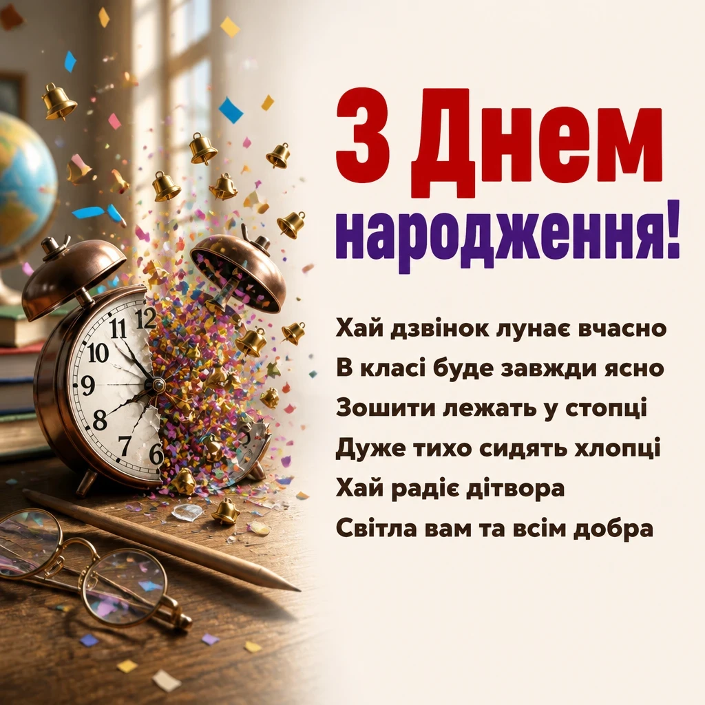 вчительці привітання з днем народження класного керівника