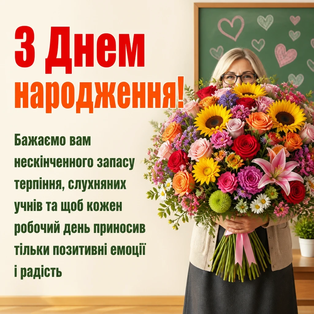 вчительці привітання з днем народження класного керівника