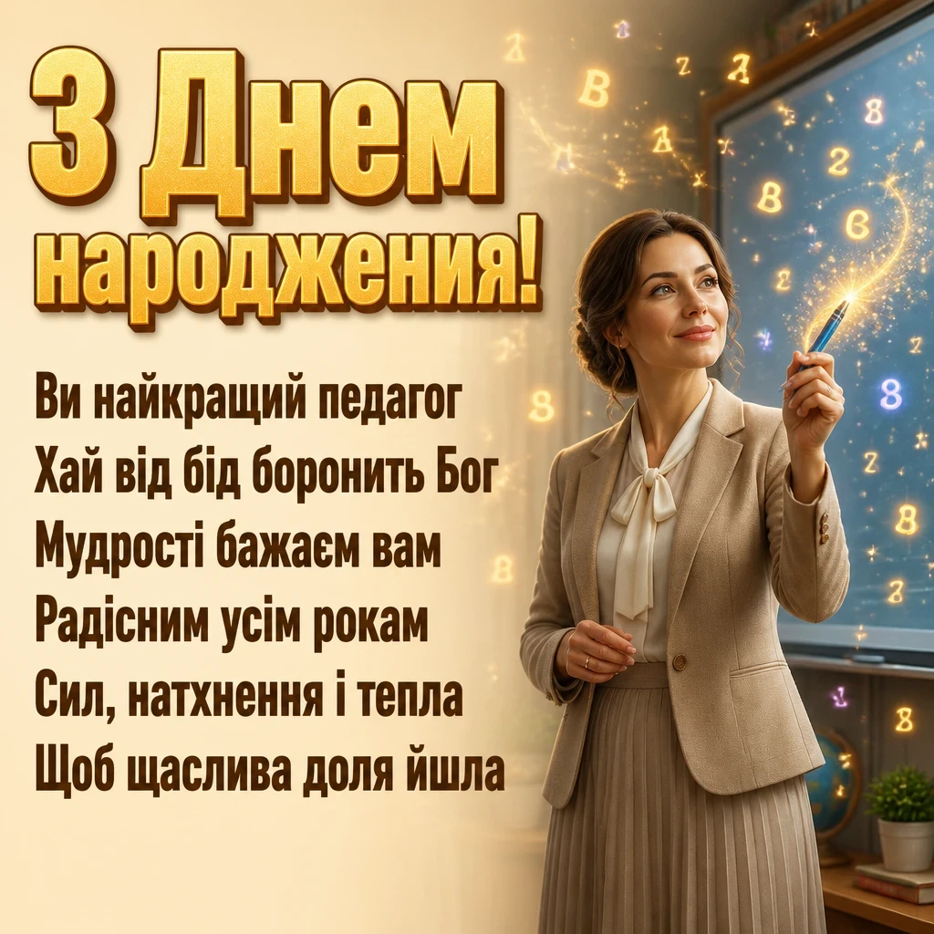 вчительці привітання з днем народження класного керівника