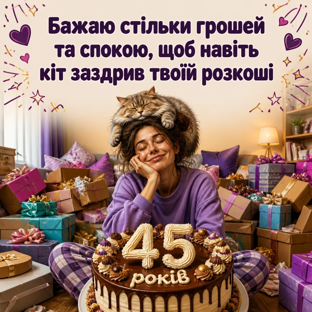 привітання з 45-річчям жінці